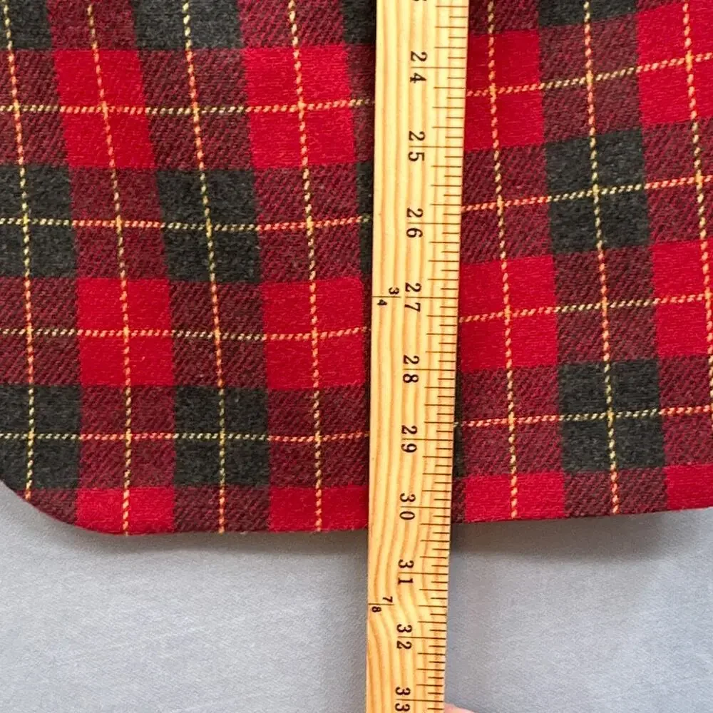 VTG Sag Harbor Blazer 14 Red Plaid Academia Christmas Career Old Money Wool 90s